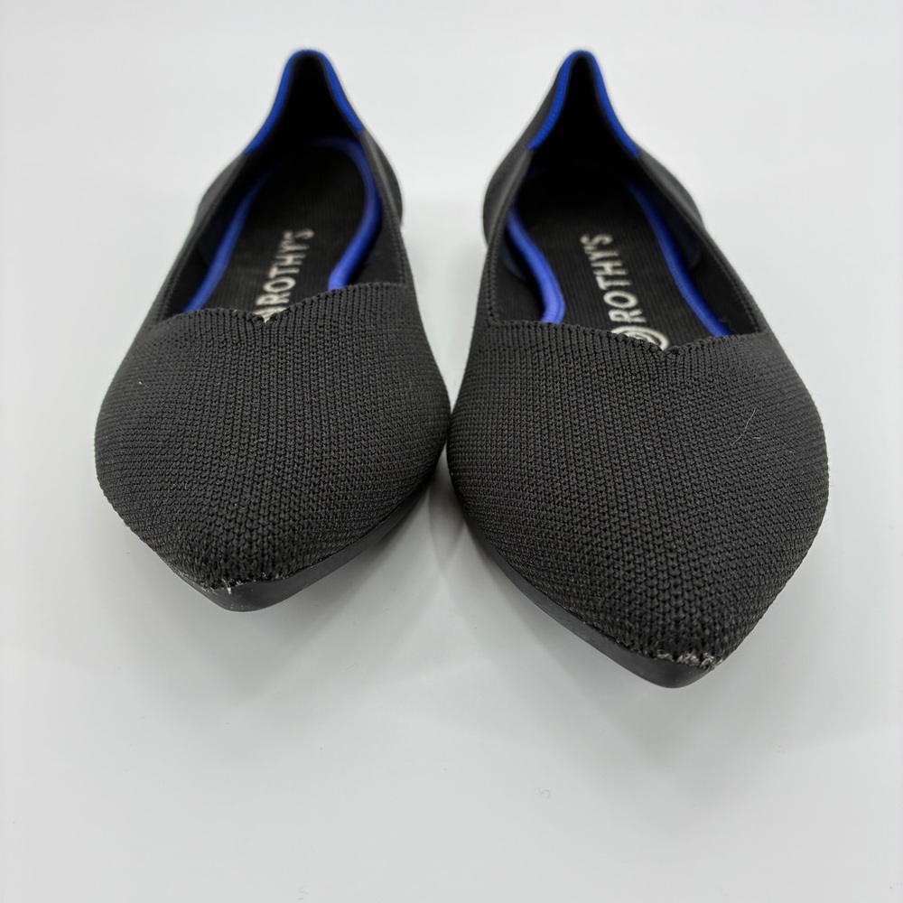 Rothy’s Women’s Black Knit ‘The Point’ Flats Slip On Dress Shoes Comfort Size 9 - Picture 2 of 10